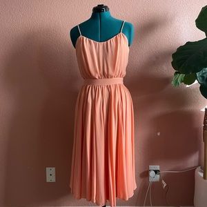 Anthropologie Peach Chiffon Party Dress